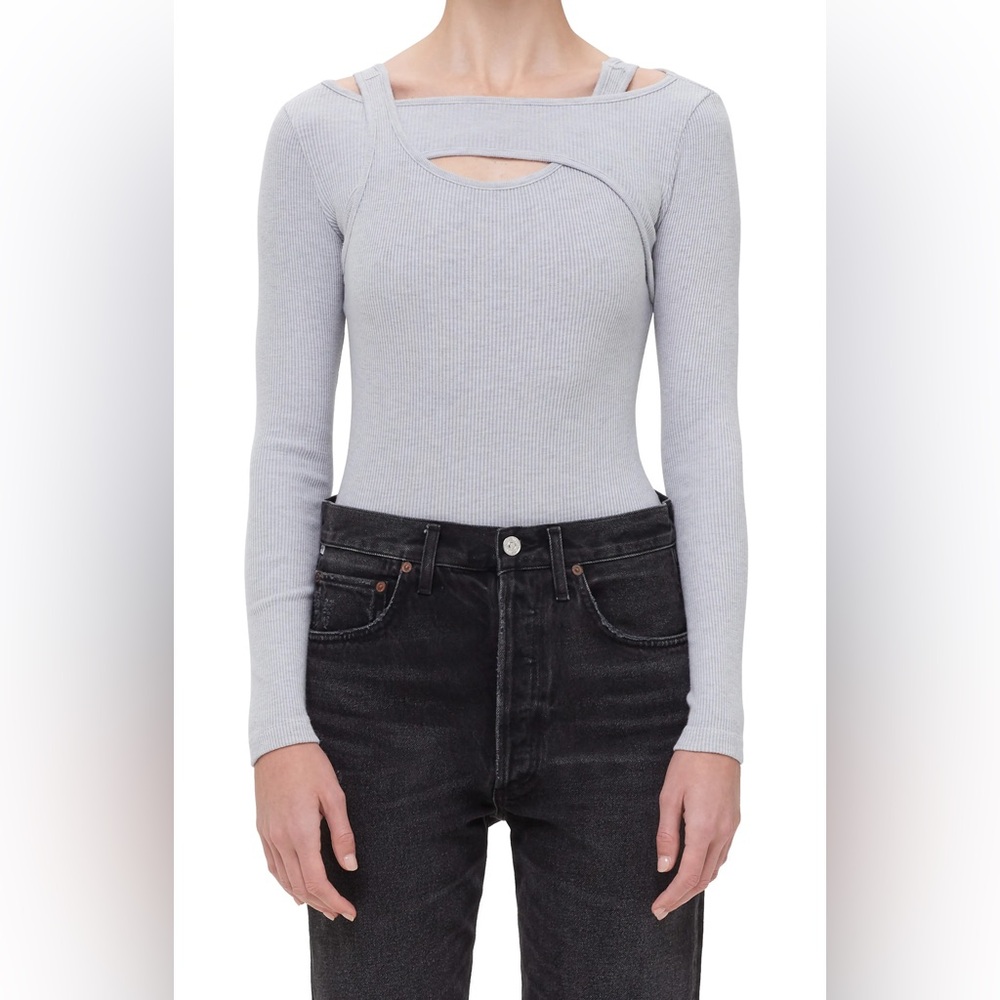 Citizens of Humanity Dasha Layered Cutout Rib Bodysuit